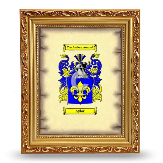 Aylor Coat of Arms Framed - Gold