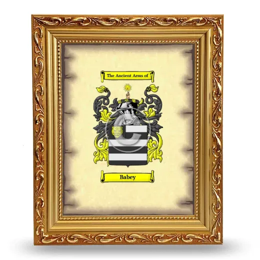 Babey Coat of Arms Framed - Gold