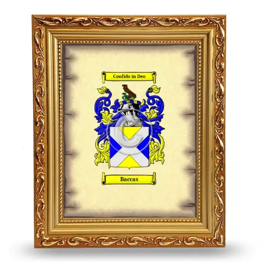 Baccas Coat of Arms Framed - Gold