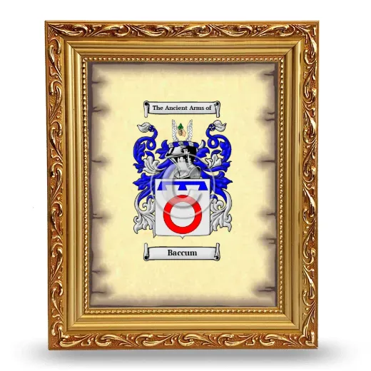 Baccum Coat of Arms Framed - Gold
