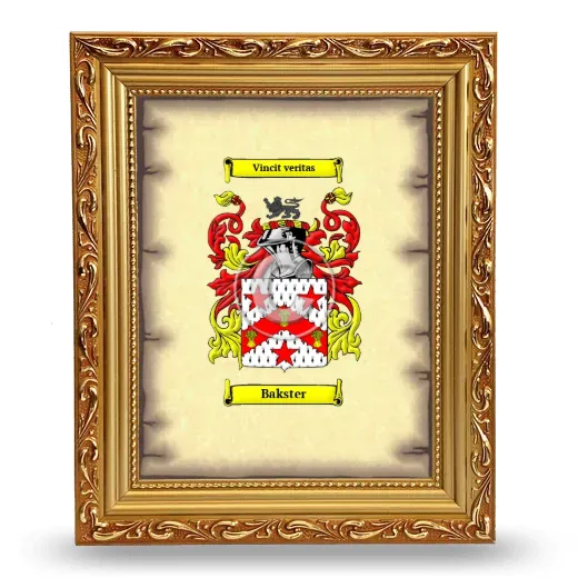Bakster Coat of Arms Framed - Gold