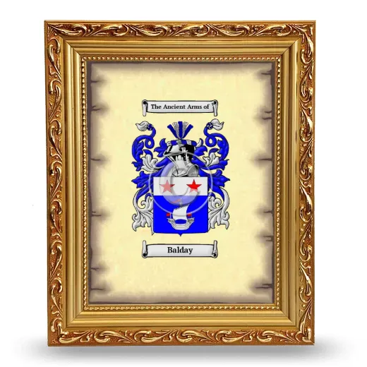 Balday Coat of Arms Framed - Gold