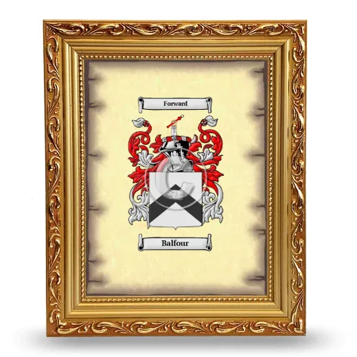 Balfour Coat of Arms Framed - Gold