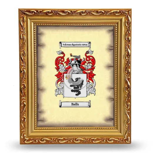 Balls Coat of Arms Framed - Gold
