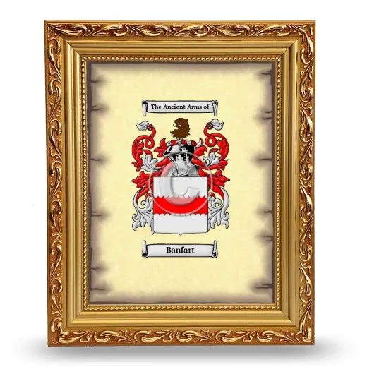 Banfart Coat of Arms Framed - Gold
