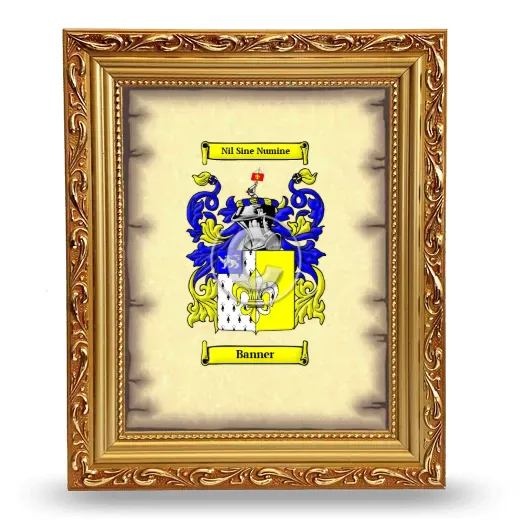 Banner Coat of Arms Framed - Gold