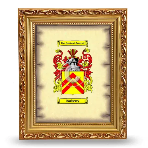 Barberry Coat of Arms Framed - Gold