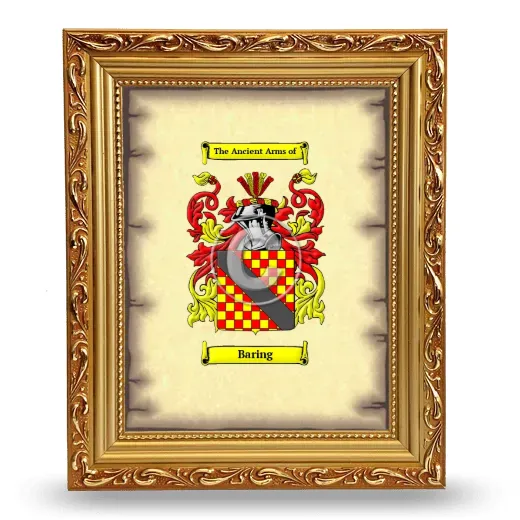 Baring Coat of Arms Framed - Gold