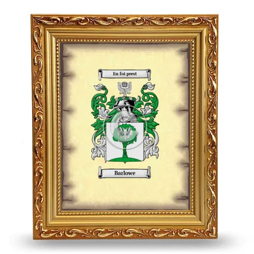 Barlowe Coat of Arms Framed - Gold