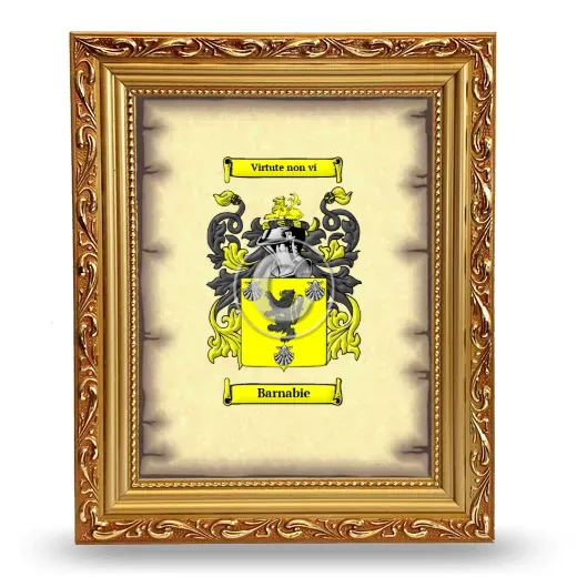 Barnabie Coat of Arms Framed - Gold