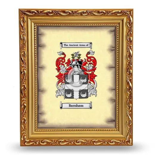 Barnham Coat of Arms Framed - Gold