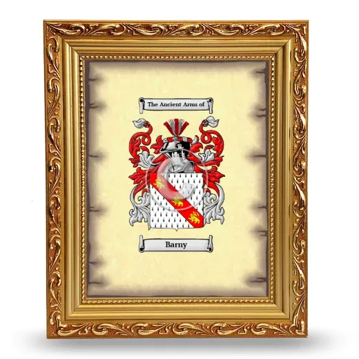 Barny Coat of Arms Framed - Gold