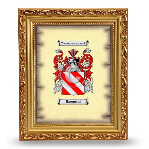 Baroncini Coat of Arms Framed - Gold