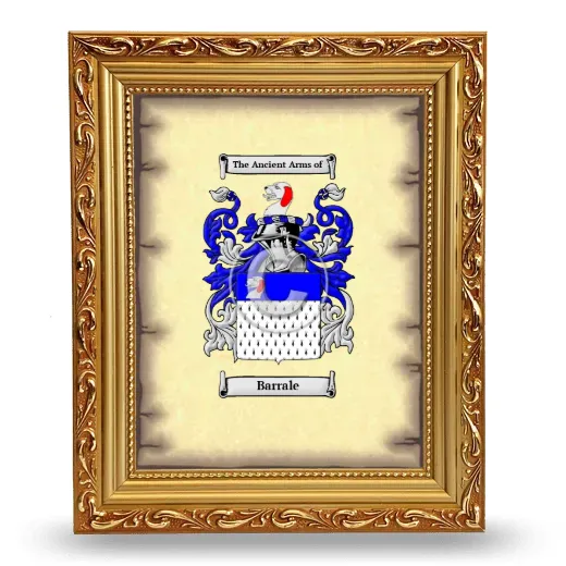 Barrale Coat of Arms Framed - Gold