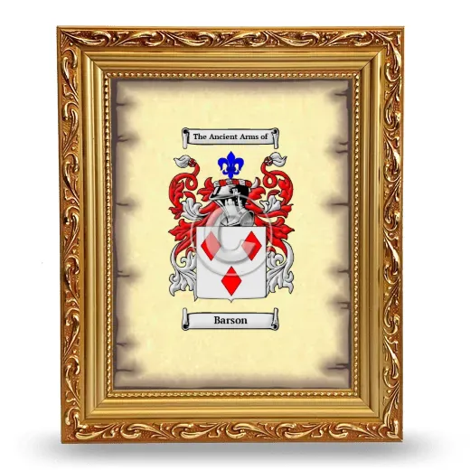 Barson Coat of Arms Framed - Gold