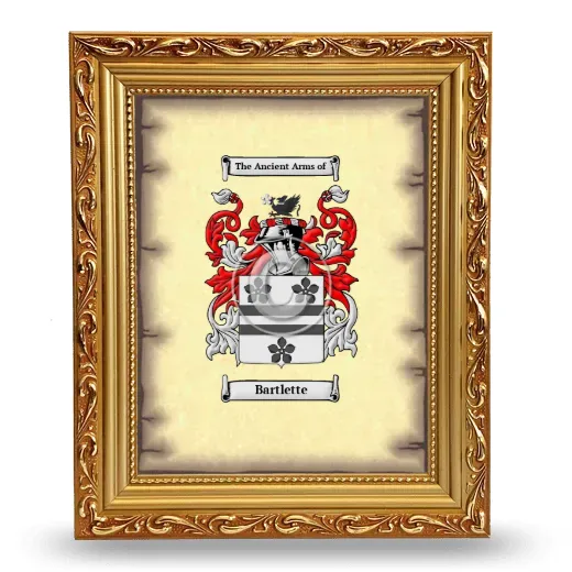 Bartlette Coat of Arms Framed - Gold
