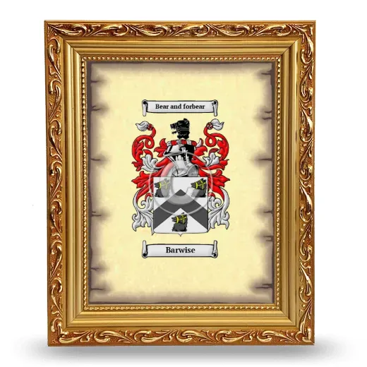 Barwise Coat of Arms Framed - Gold