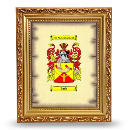 Bash Coat of Arms Framed - Gold
