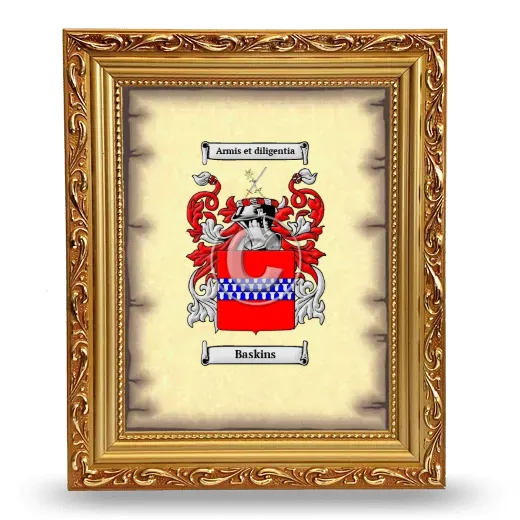 Baskins Coat of Arms Framed - Gold