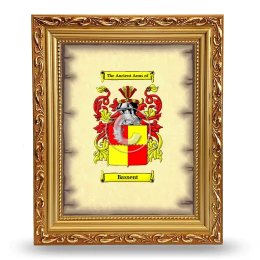 Bassent Coat of Arms Framed - Gold