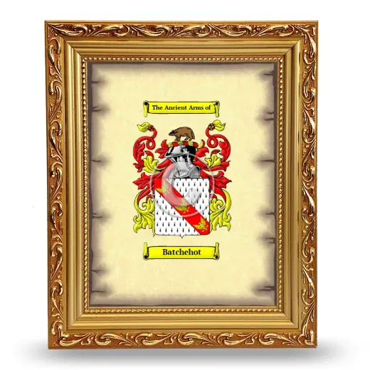 Batchehot Coat of Arms Framed - Gold
