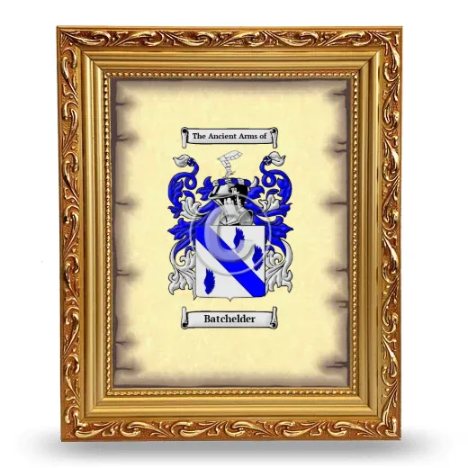 Batchelder Coat of Arms Framed - Gold