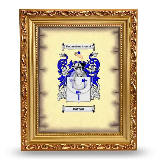 Batton Coat of Arms Framed - Gold