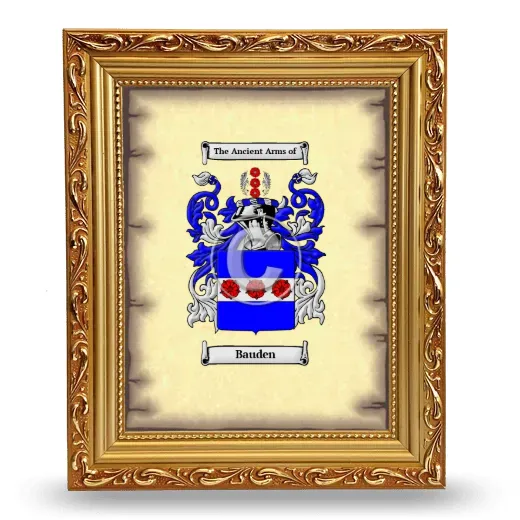 Bauden Coat of Arms Framed - Gold