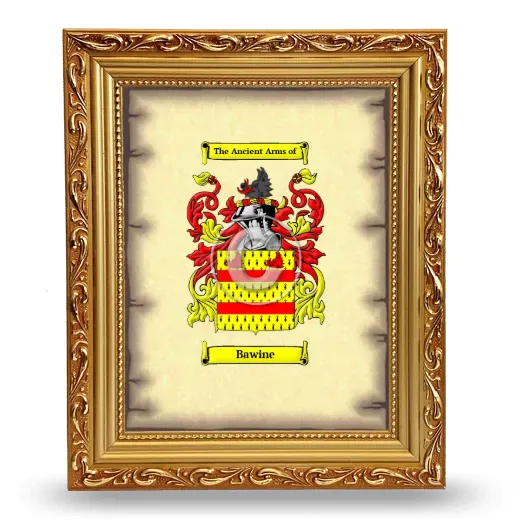Bawine Coat of Arms Framed - Gold