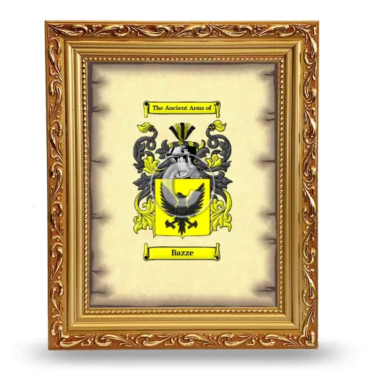 Bazze Coat of Arms Framed - Gold