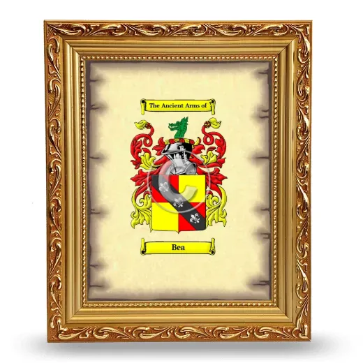 Bea Coat of Arms Framed - Gold