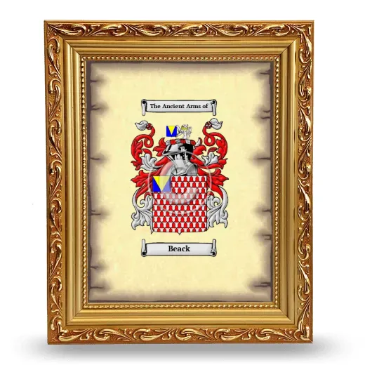 Beack Coat of Arms Framed - Gold