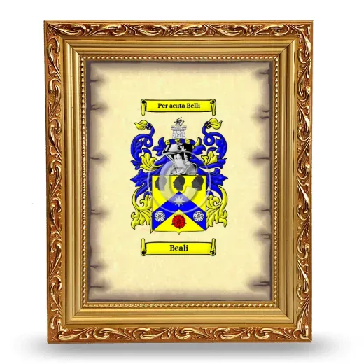 Beali Coat of Arms Framed - Gold