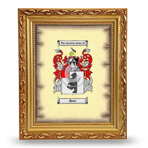 Bear Coat of Arms Framed - Gold