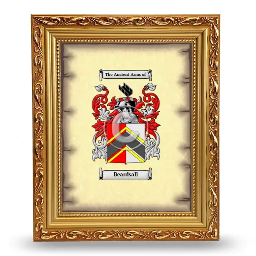 Beardsall Coat of Arms Framed - Gold