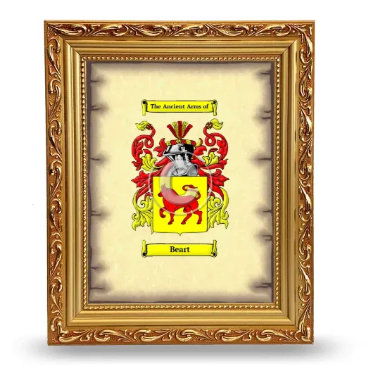 Beart Coat of Arms Framed - Gold