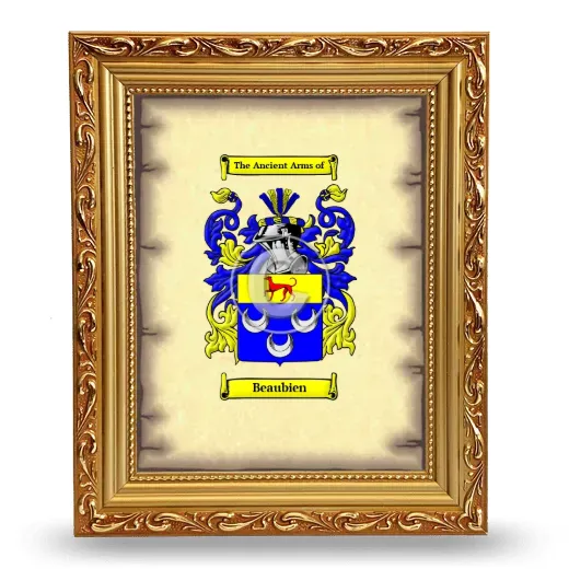 Beaubien Coat of Arms Framed - Gold