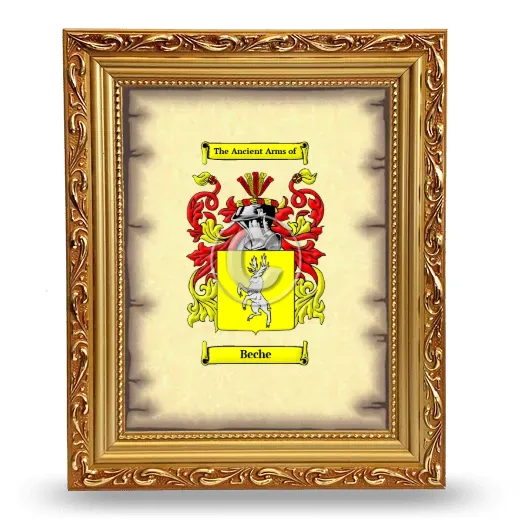 Beche Coat of Arms Framed - Gold