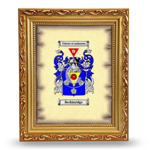 Beckinridge Coat of Arms Framed - Gold