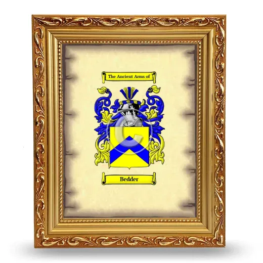 Bedder Coat of Arms Framed - Gold