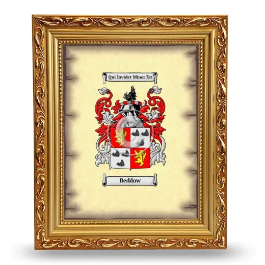 Beddow Coat of Arms Framed - Gold