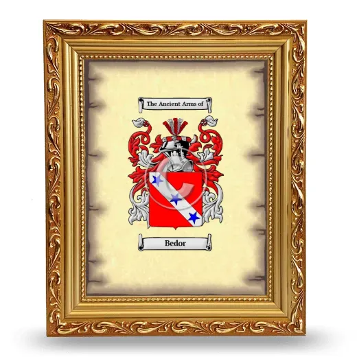 Bedor Coat of Arms Framed - Gold