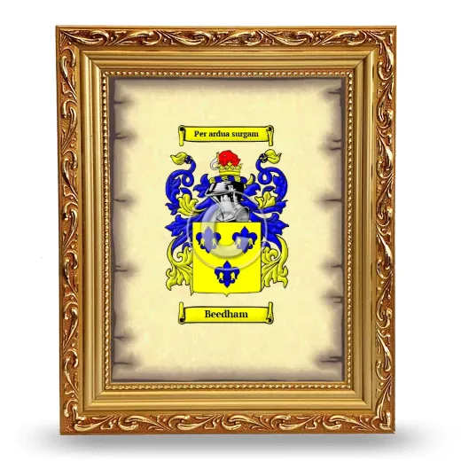 Beedham Coat of Arms Framed - Gold