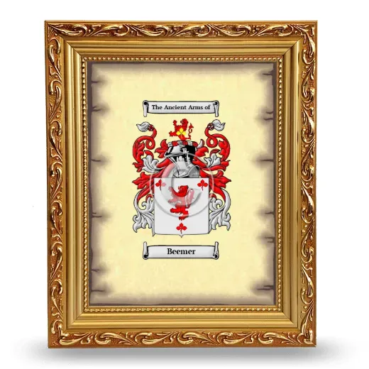 Beemer Coat of Arms Framed - Gold
