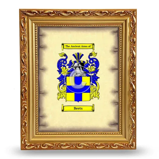 Beets Coat of Arms Framed - Gold