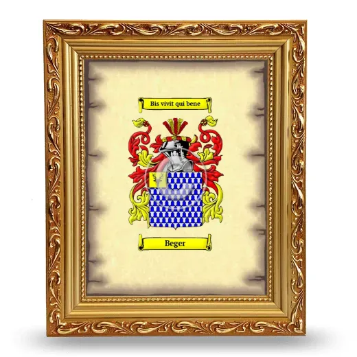 Beger Coat of Arms Framed - Gold