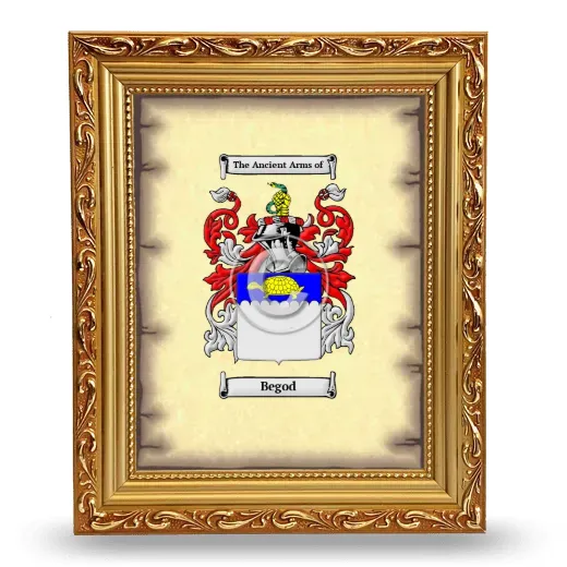 Begod Coat of Arms Framed - Gold