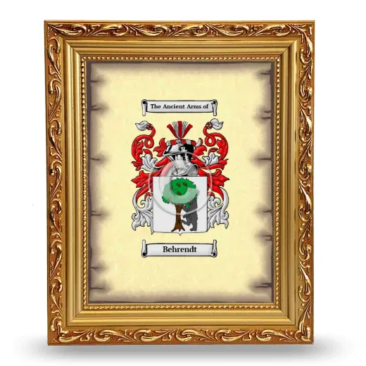 Behrendt Coat of Arms Framed - Gold