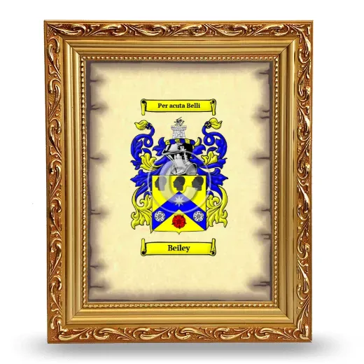 Beiley Coat of Arms Framed - Gold