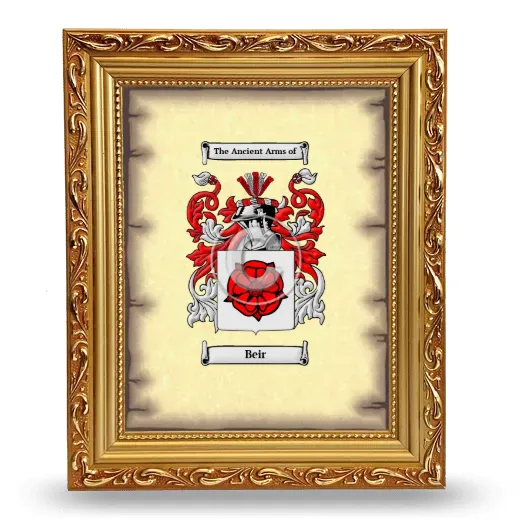 Beir Coat of Arms Framed - Gold
